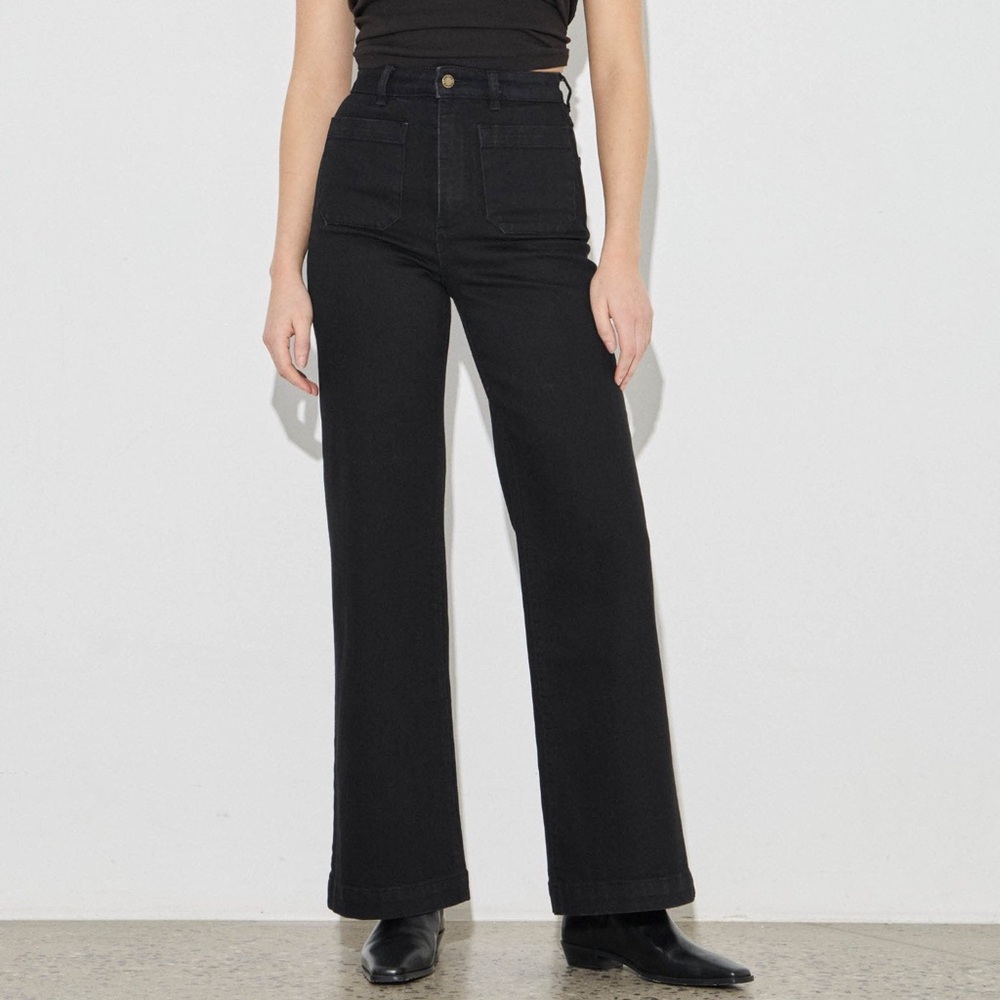ROLLAS Sailor Jean Long - Rinse Black Denim Size 28